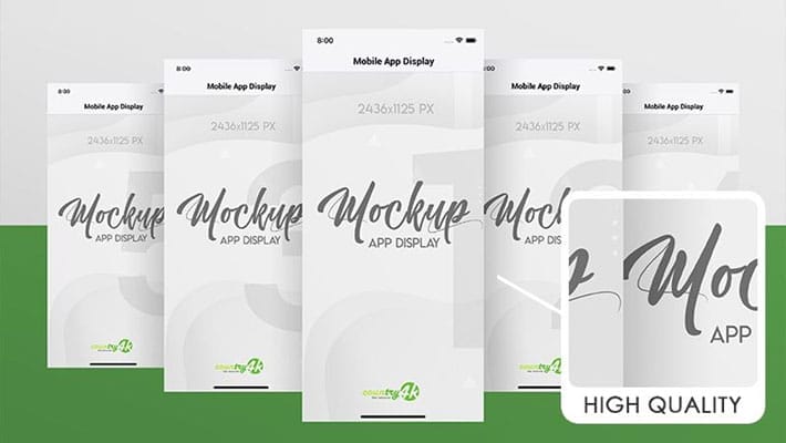 3 Free Mobile App Display PSD MockUps in 4k