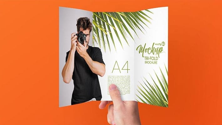 3 Free Tri-Fold Brochure PSD MockUps in 4k