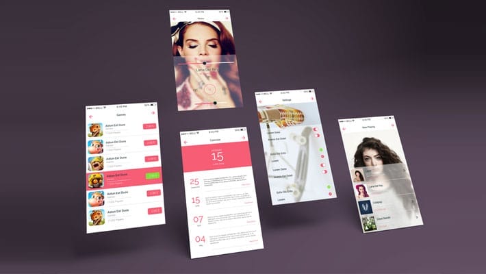 App Multiple Screens Showcase Mockup