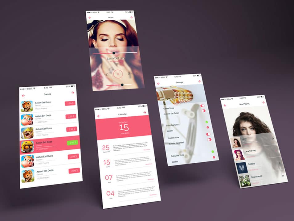App Multiple Screens Showcase Mockup