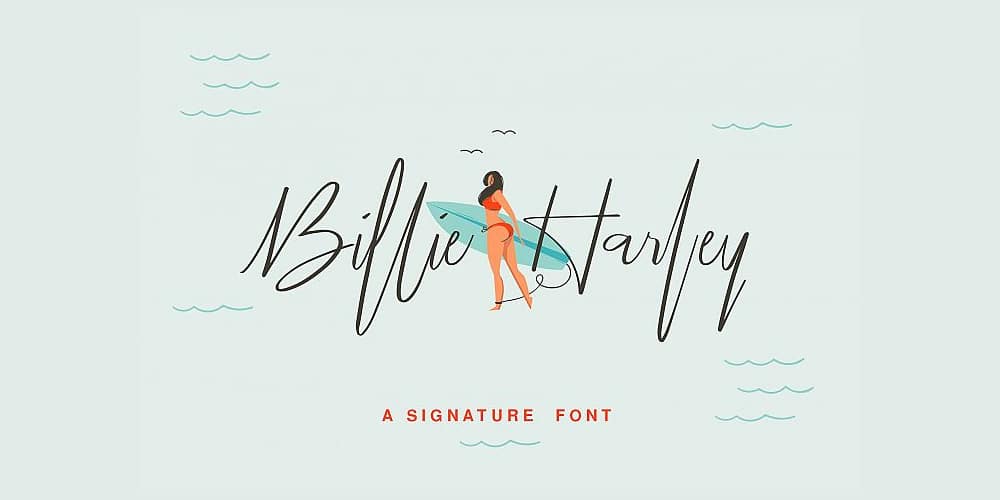 Amazing Free Signature Fonts 27 Billie Harley Signature Font