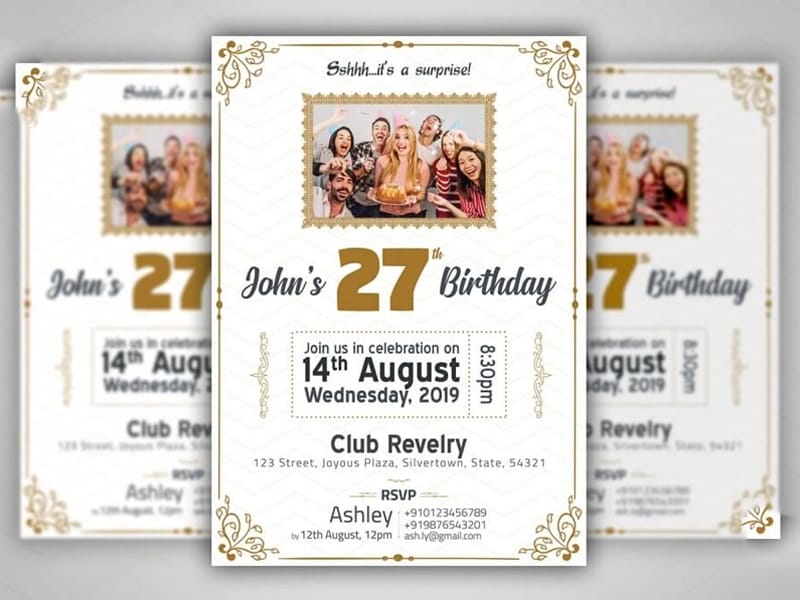 Birthday Invitation Flyer Template PSD