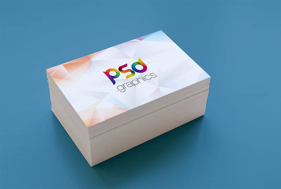 Business Card Stack Mockup PSD
