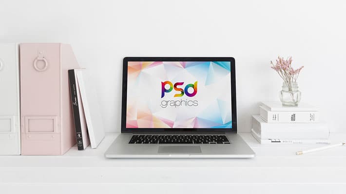Clean Macbook Mockup PSD