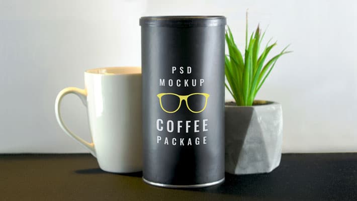 Coffee Tube Package Mockup
