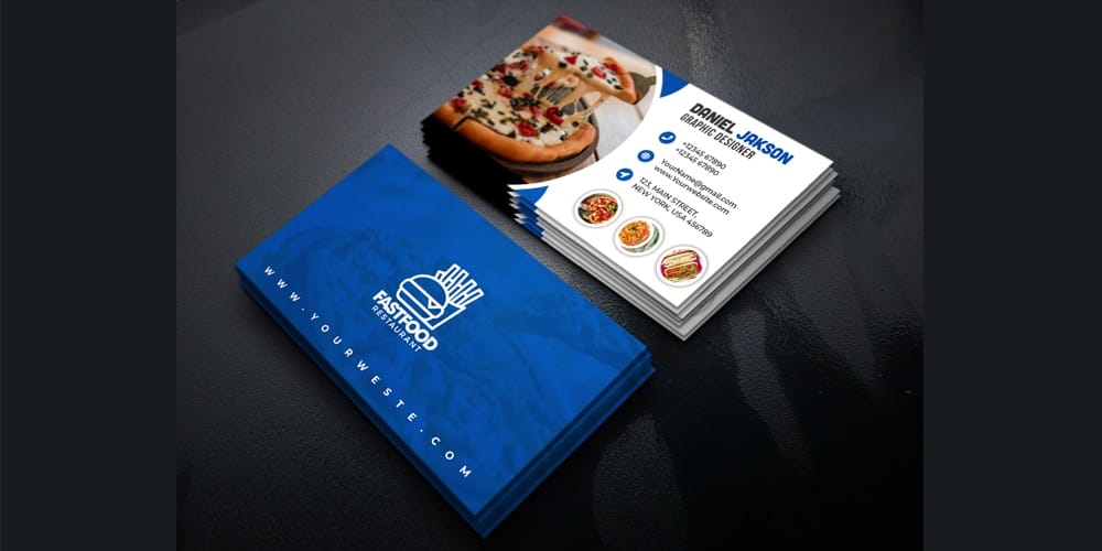 Fast Food Restaurant Business Card Design PSD