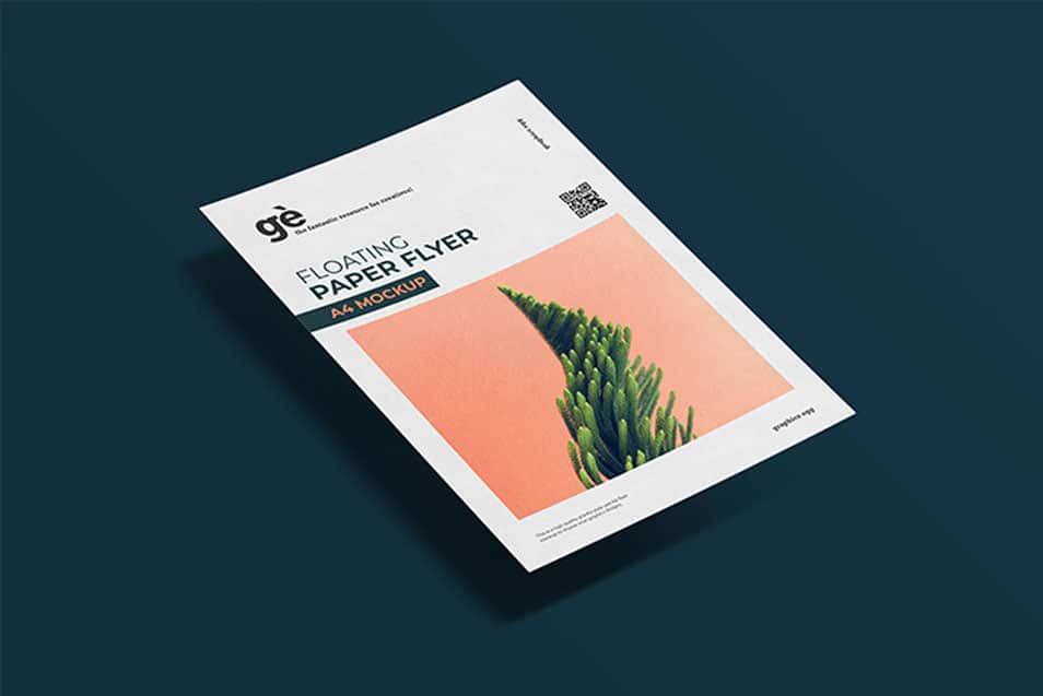 Floating Flyer PSD Mockup