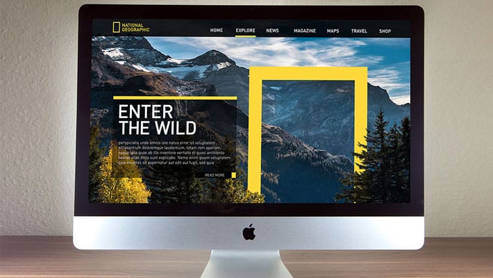 Free 27 Inches Apple iMac Photo Mockup PSD