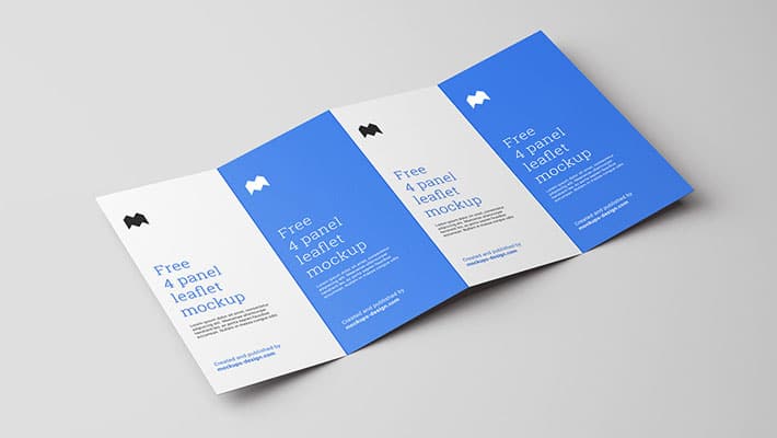 Free 4 Fold Leaflet Mockup