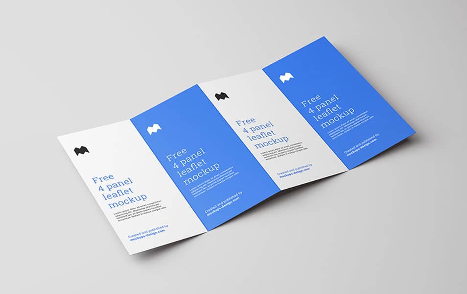 Free 4 Fold Leaflet Mockup