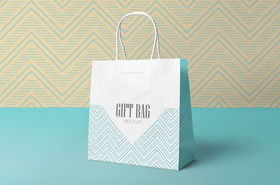 Free Attractive Gift Bag Mockup