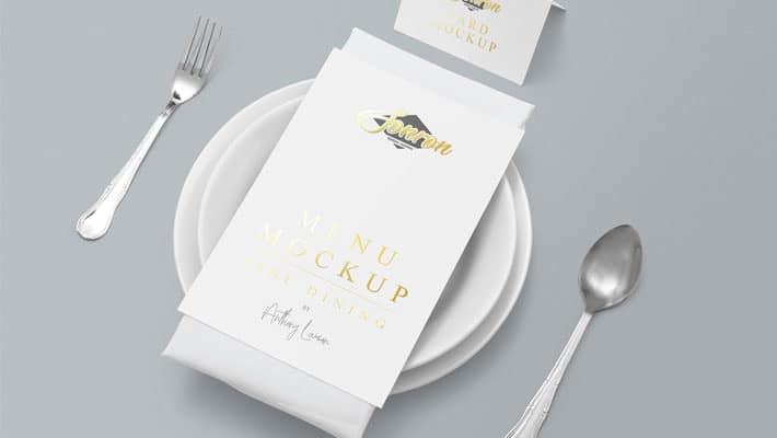 Free Customizable Menu Mockup Scene
