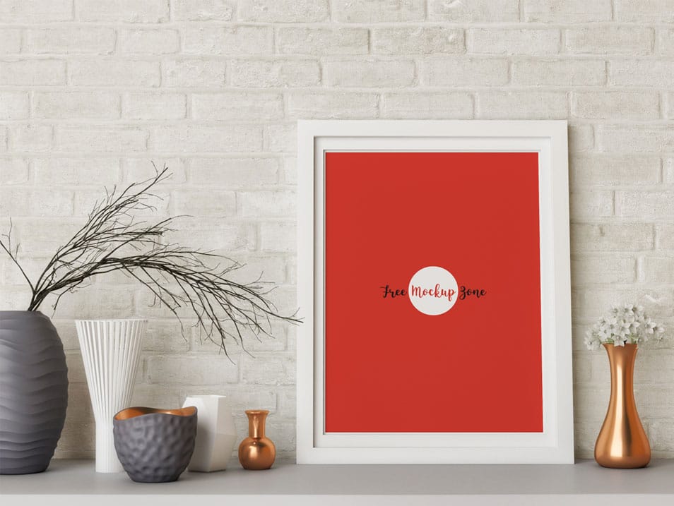 Free Decorated Photo Frame Mockup