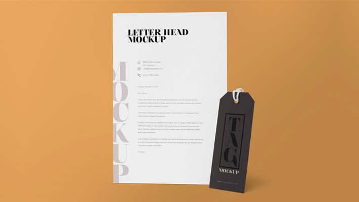 Free Elegant Letter Mockup