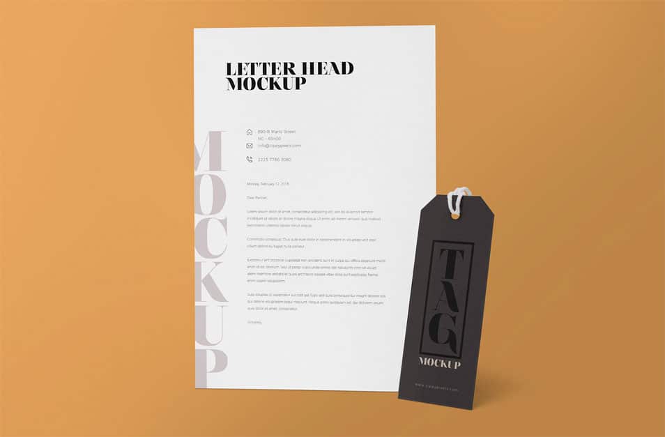 Free Elegant Letter Mockup