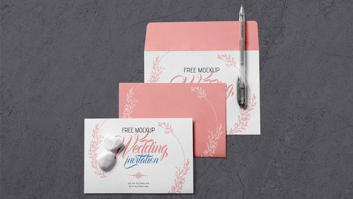 Free Elegant Wedding Invitation Mockup