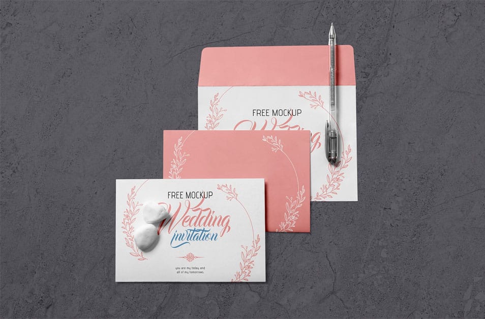 Free Elegant Wedding Invitation Mockup