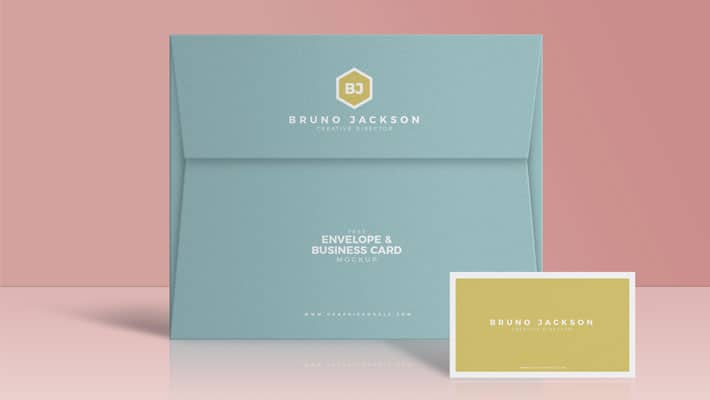 Free Envelope & Business Card Mockup PSD