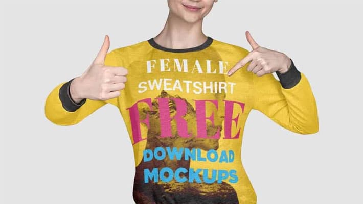 Free Female Sweatshirt Mockups