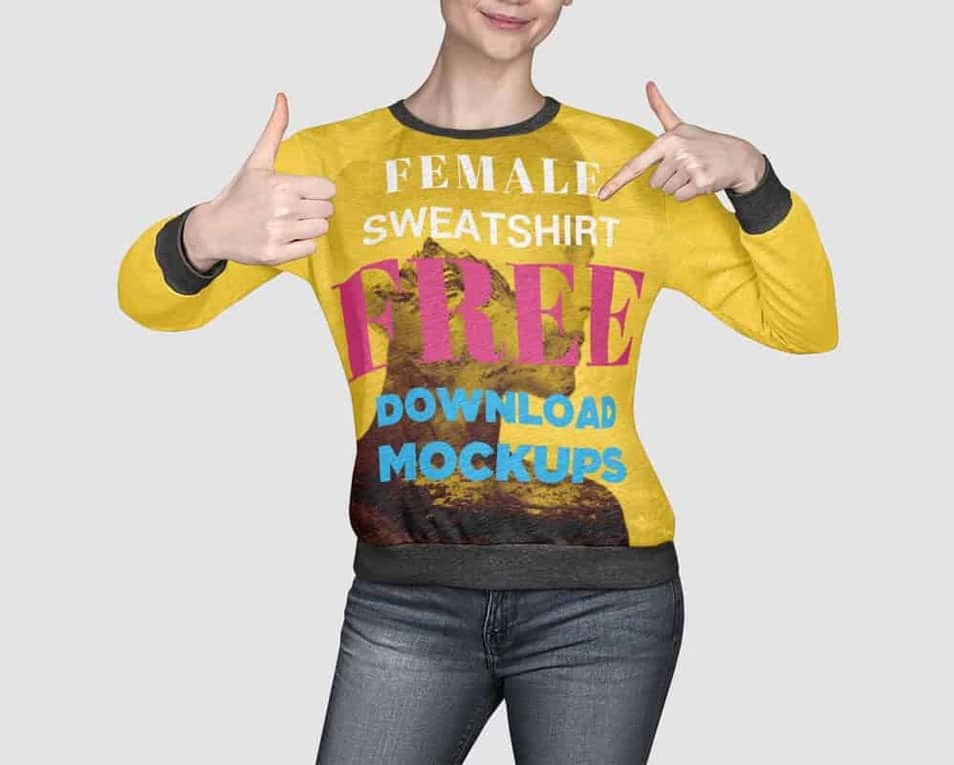 Free Female Sweatshirt Mockups