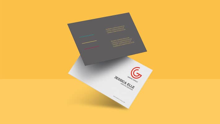 Free Floating Business Card Mockup