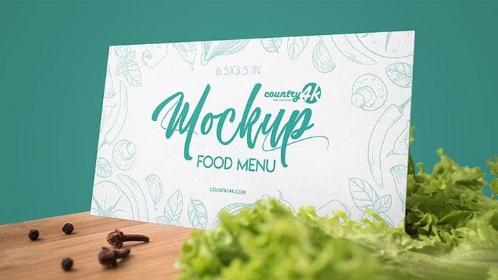 Free Food Menu PSD MockUp in 4k