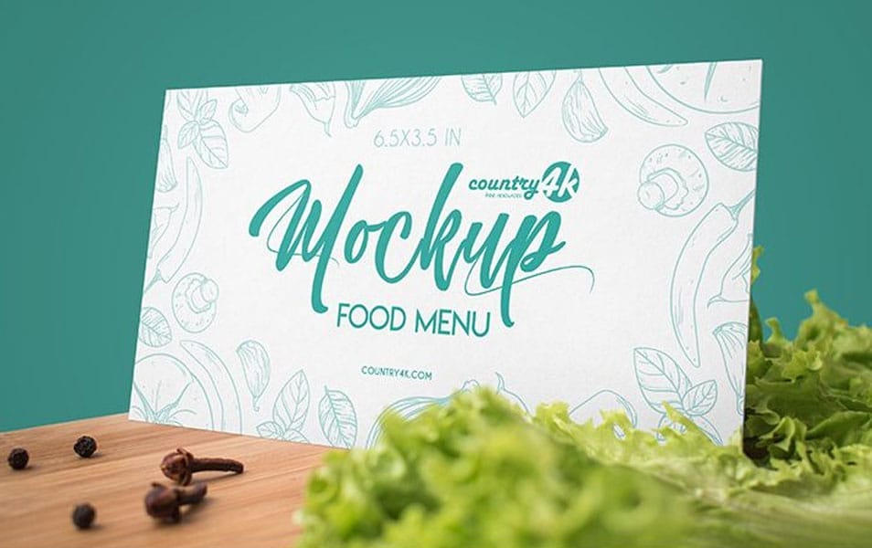 Free Food Menu PSD MockUp in 4k