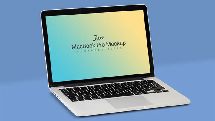 Free Fully Customizable Apple Macbook Pro Mockup PSD