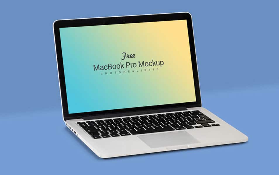 Free Fully Customizable Apple Macbook Pro Mockup PSD