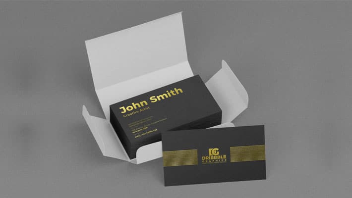 Free Golden Foil Business Card Mockup PSD