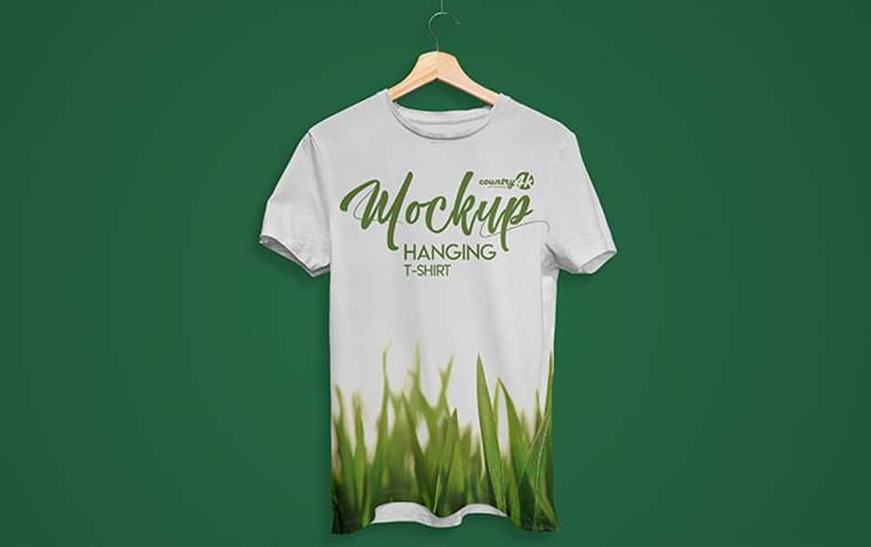 Free Hanging T-Shirt PSD MockUp in 4k