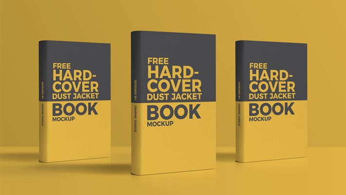 Free Hardcover Dust Jacket Book Mockup
