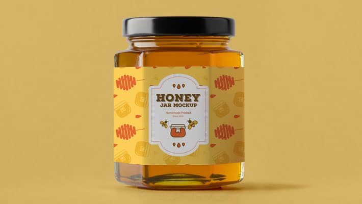 Free Honey Jar Mockup PSD