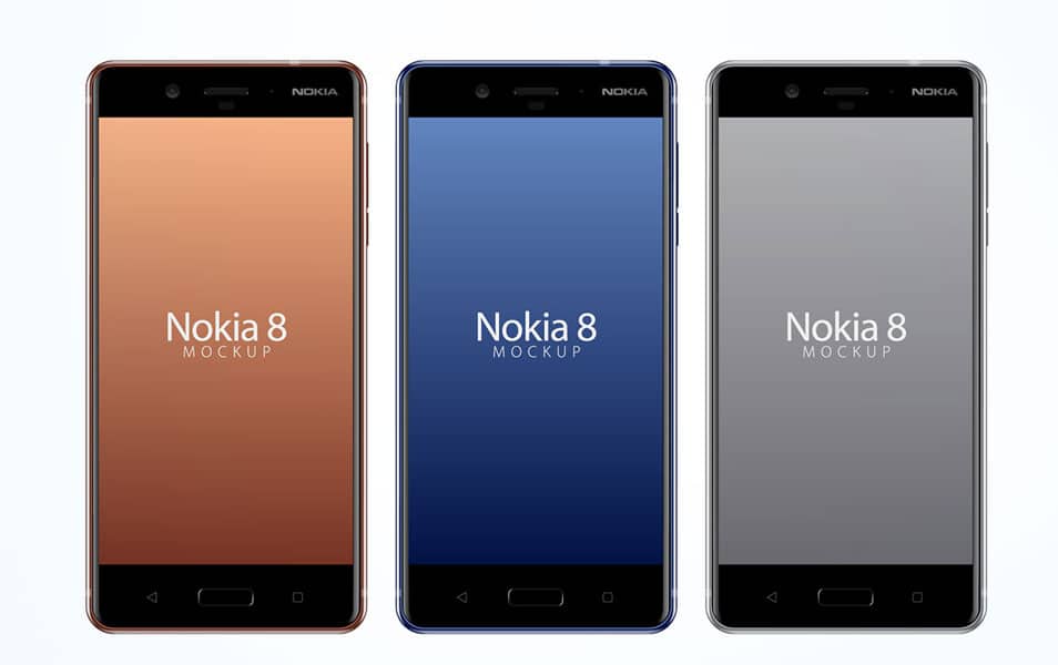 Free Nokia 8 Android Smartphone Mockup