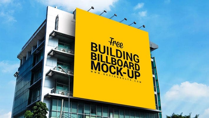 Free Outdoor Advertisement Building Billboard Mockup PSD