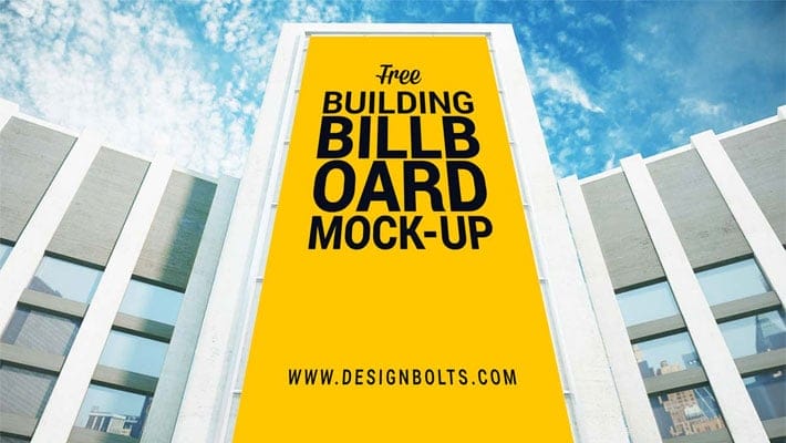 Free Outdoor Advertising Building Billboard Mockup PSD