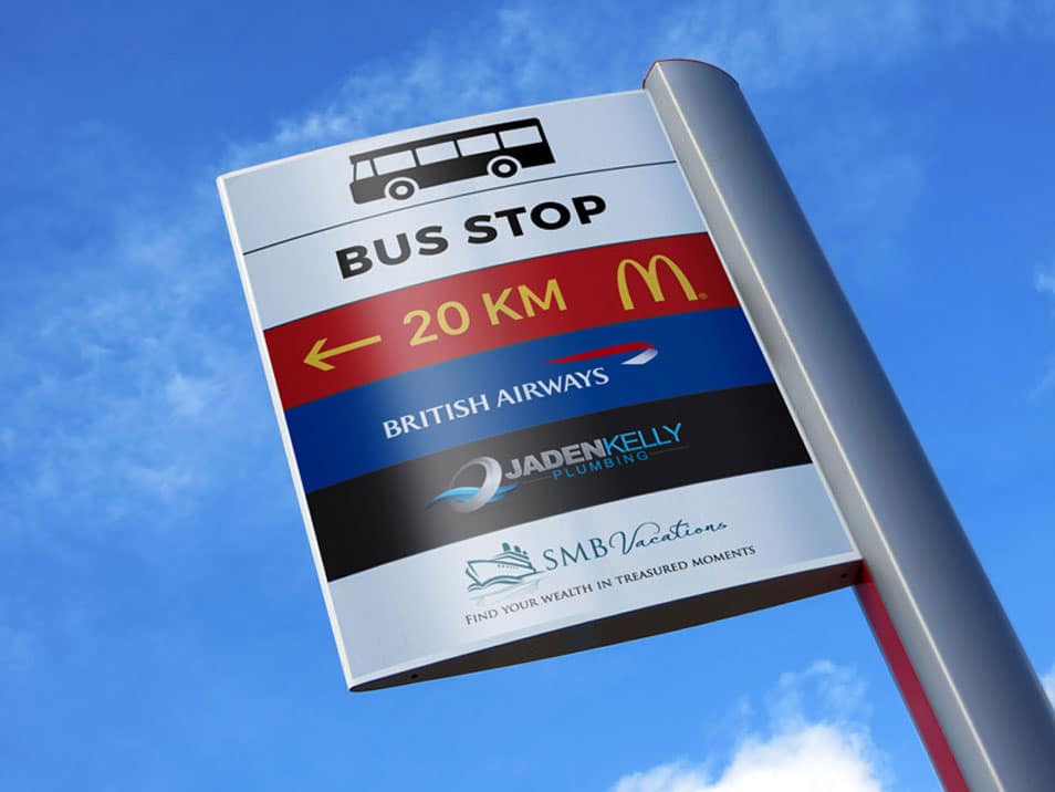 Free Outdoor Advertising Pylon Pole Sign Mockup PSD