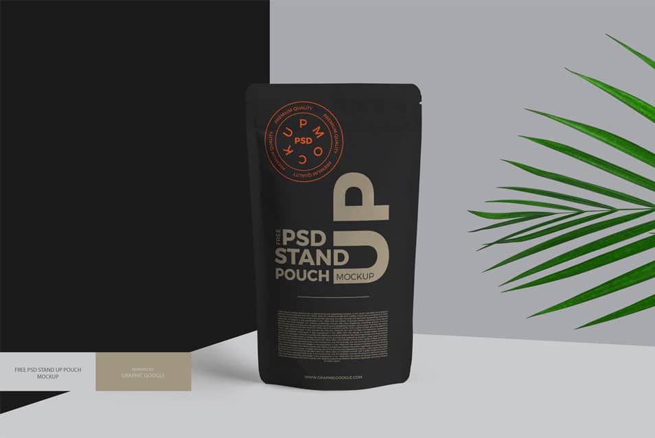 Free PSD Stand Up Pouch Mockup