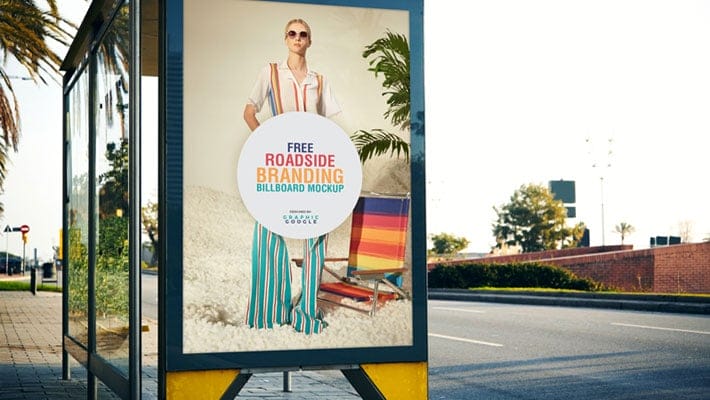 Free Roadside Branding Billboard Mockup