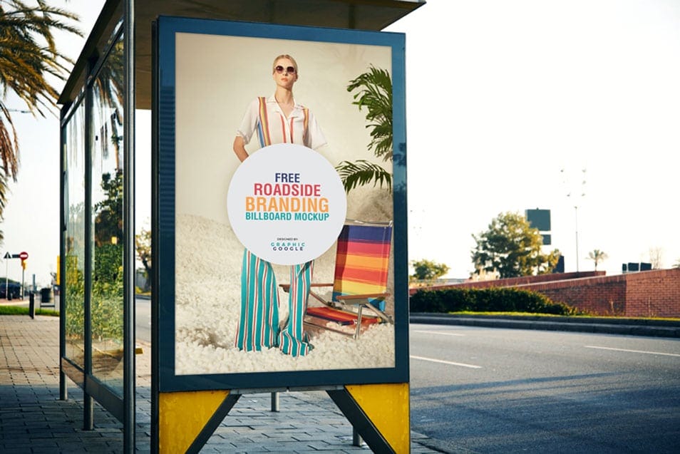 Free Roadside Branding Billboard Mockup