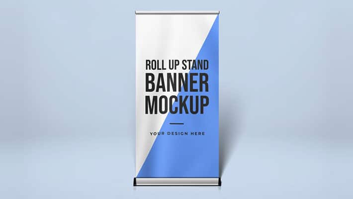 Free Roll Up Stand Banner Mockup