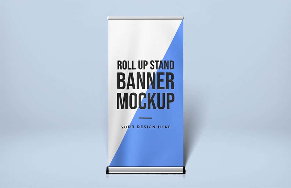 Free Roll Up Stand Banner Mockup