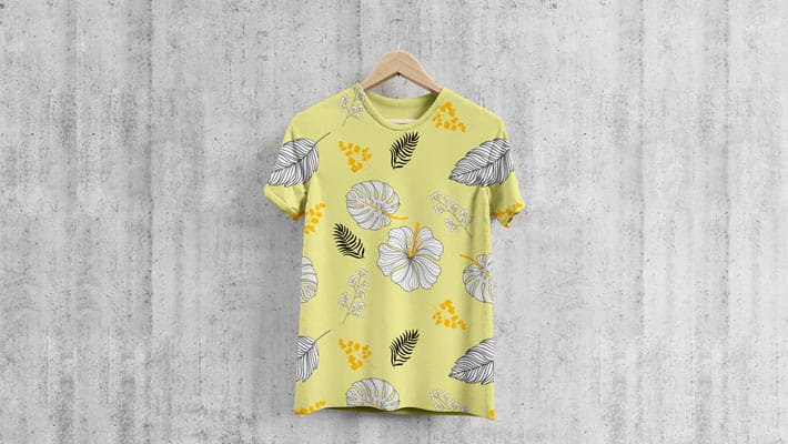 Free Round Neck Cool T-Shirt Mockup PSD With Hanger