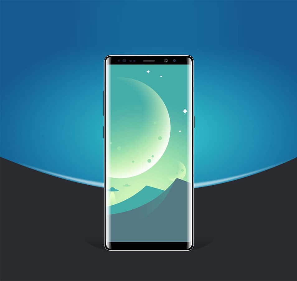 Free Samsung Galaxy Note8 Design Phone Mockup PSD