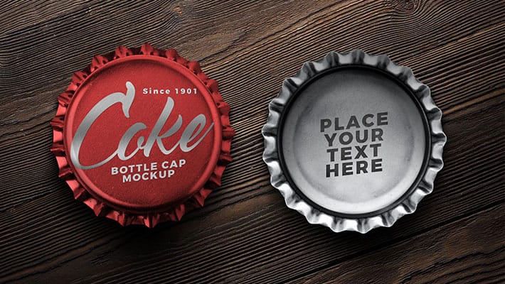 Free Soft Drink Bottle Cap Mockup PSD