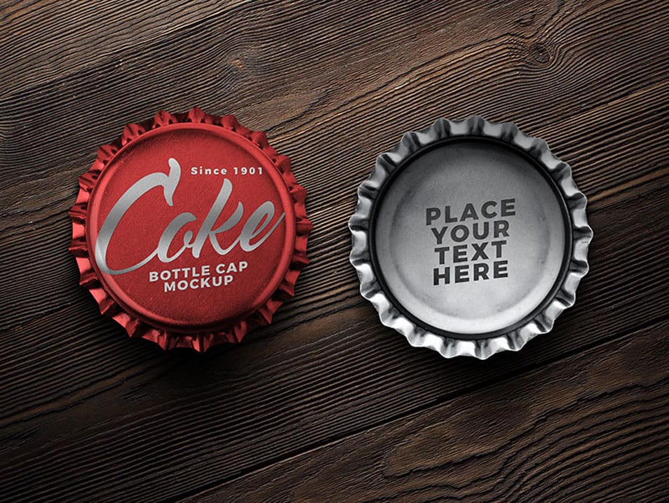 Free Soft Drink Bottle Cap Mockup PSD