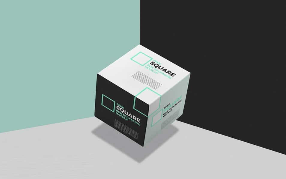 Free Square Box Packaging Mockup