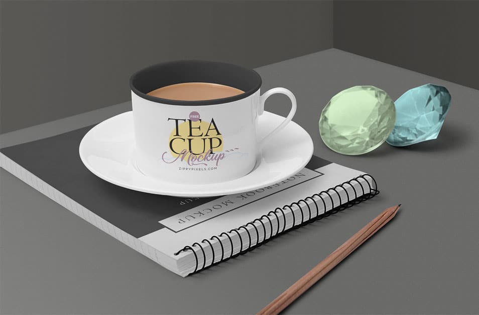 Free Tea Cup Mockup Scene