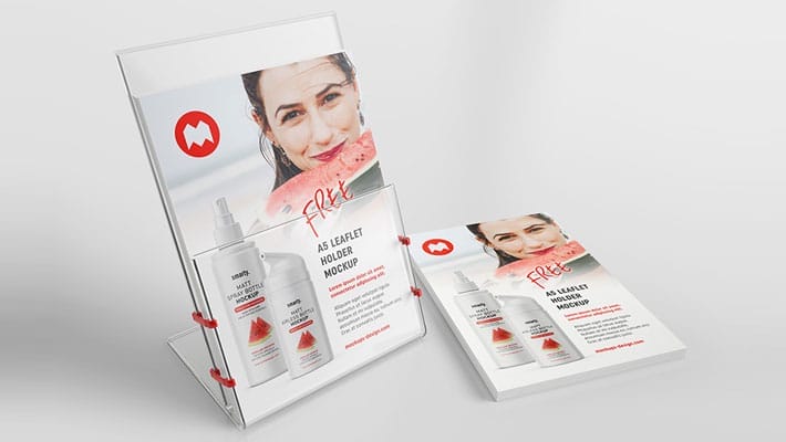 Free Transparent A5 Leaflet Holder Mockup