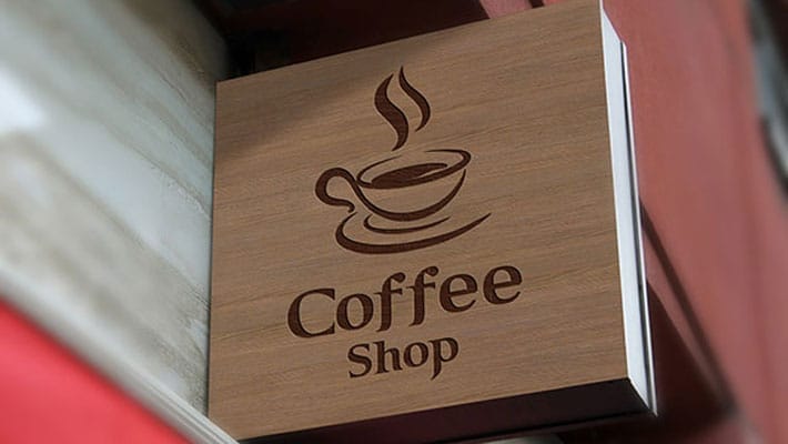 Free Wall Mounted Shop Sign Board Mockup PSD